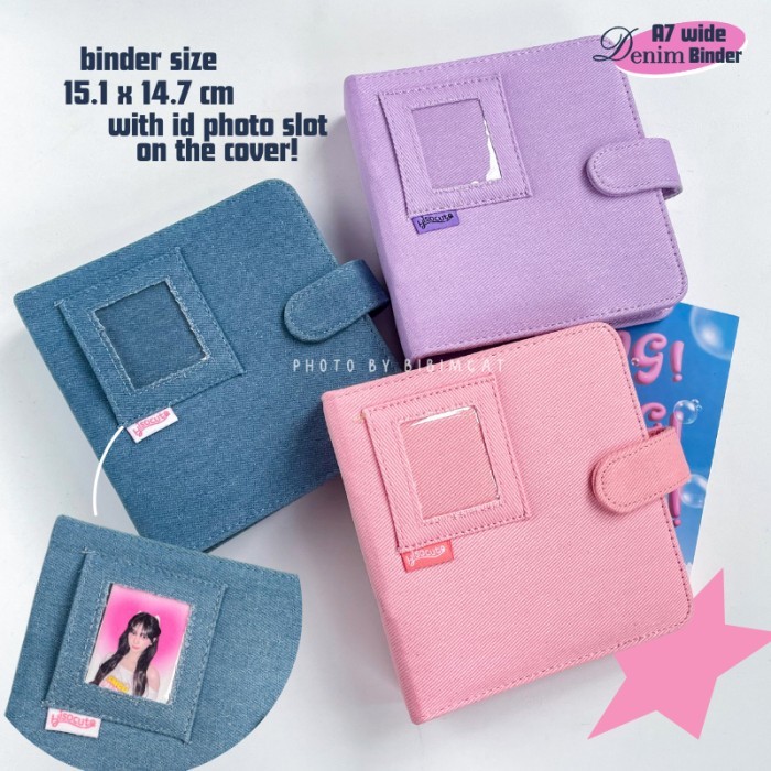 

Bibimcat - (A7 Wide) Denim Binder Photocard / Album Pc Polaroid Jeans Lucu