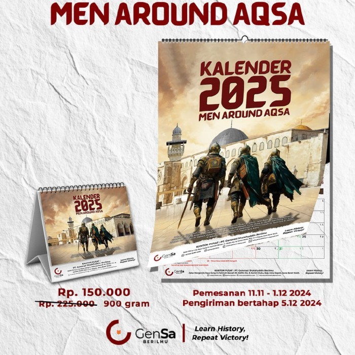 

Kalender Serial Men Around Aqsa Kalender Meja & Dinding 2025 Gensa Berilmu Original