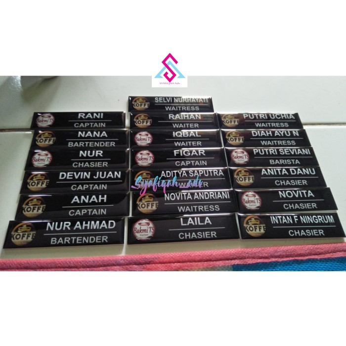 

Nama Dada Lapis ResinFiber/Name Tag Lapis Resin Bisa Pakai Logo