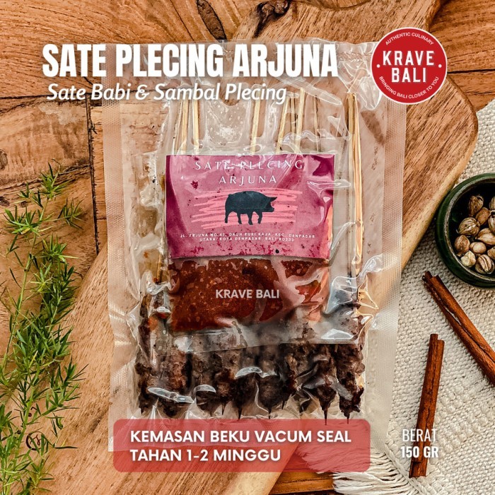 

KRAVE BALI SATE BABI PLECING ARJUNA 150 GR - MAKANAN KHAS BALI