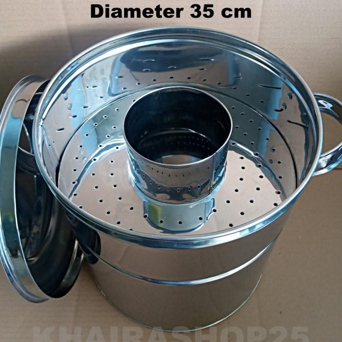 Panci Dandang Bakso Kukus Rebus Ukuran 35 Cm Stainless Ser_Home