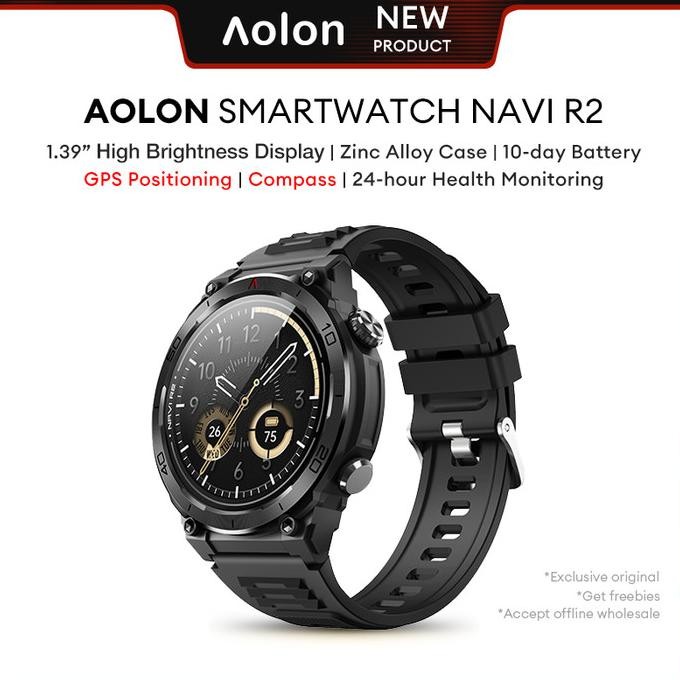 Aolon Navi R2 Jam Tangan Smartwatch GPS Sports Tracking Casing Logam Kompas Pemantauan Kesehatan 24 