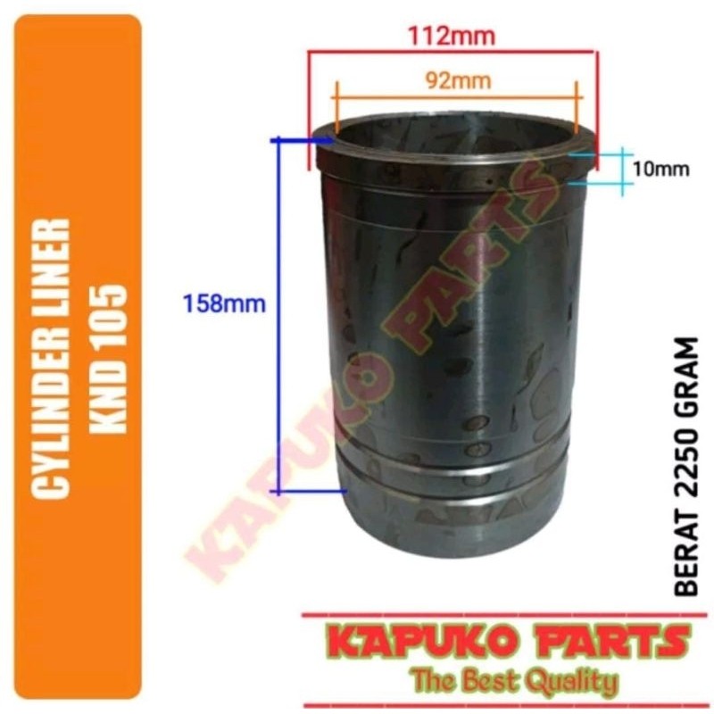 KND 105 BORING CYLINDER LINER UNTUK MESIN DIESEL KUBOTA 10.5 PK
