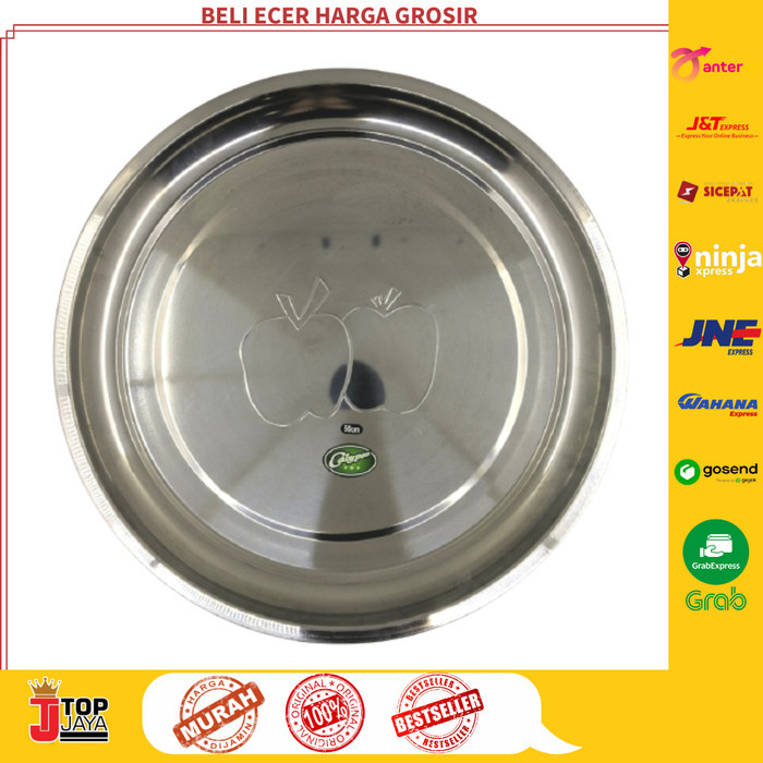 TrayTampahBakiNampan Stainless Steel Bulat Diameter 50Cm