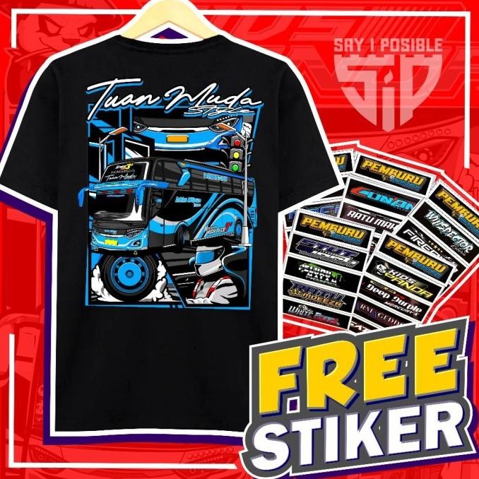 ORIGINAL ( FREE STIKER ) KAOS BUS TUAN MUDA AZKHA WIJAYA TRANS ANAK