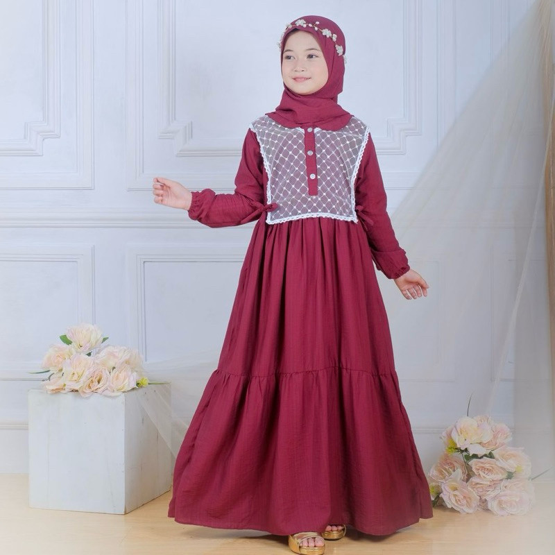 Bajju Kurung Usia 11 Taun Melayu Dres Kids Muslimah Gamis Anak Lebaran 2025 Gamid Terusan Perempuan 