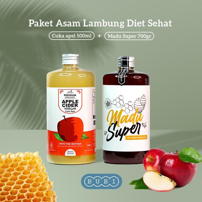 

Suur Lemeon Paket Asam Lambung Diet Sehat Bundling Cuka Apel 500ml dan Madu Hutan 700gr
