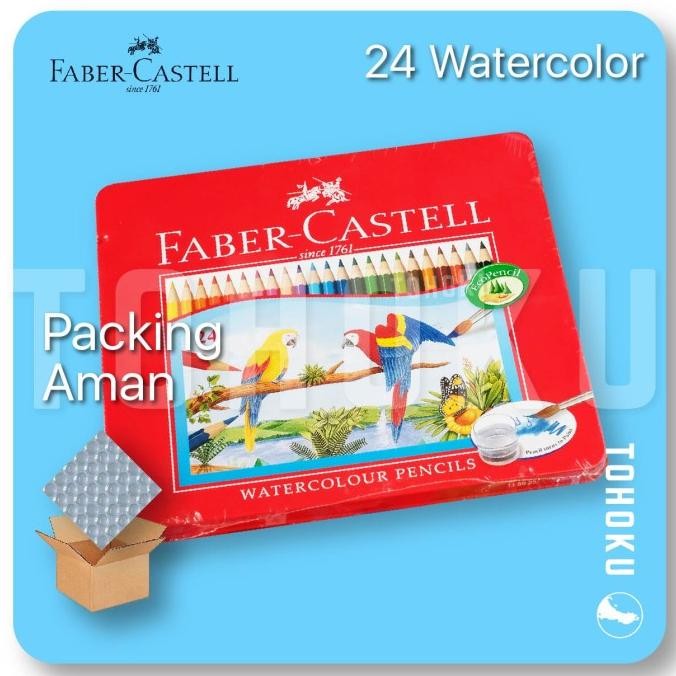 

PROMO (Kotak Kaleng) 24 Pensil Warna Air - Watercolour Pencils Faber Castell