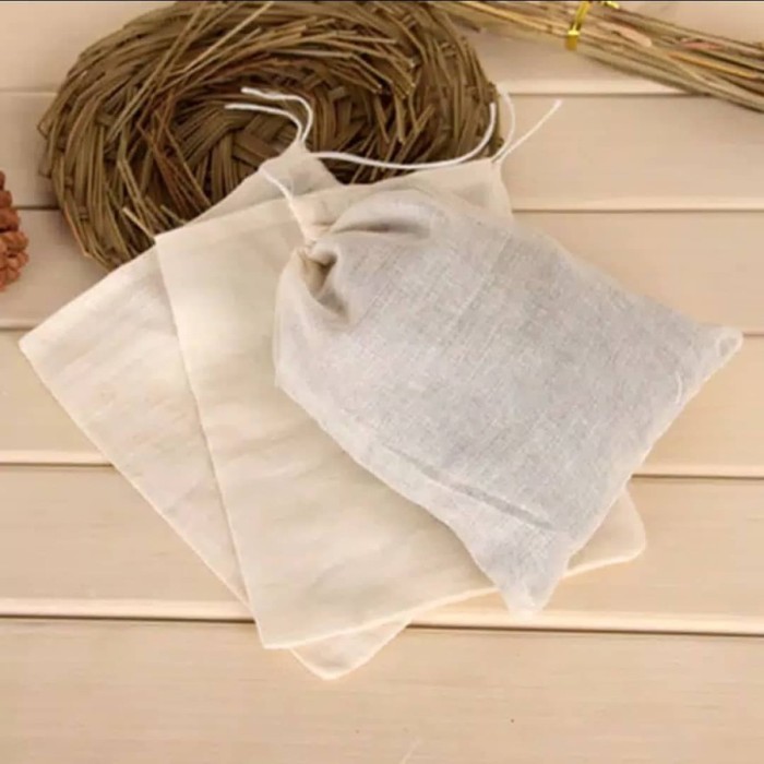 Kantong Kain Filter Rebusan Rendaman Rempah Bumbu Susu Kacang Tea Bag