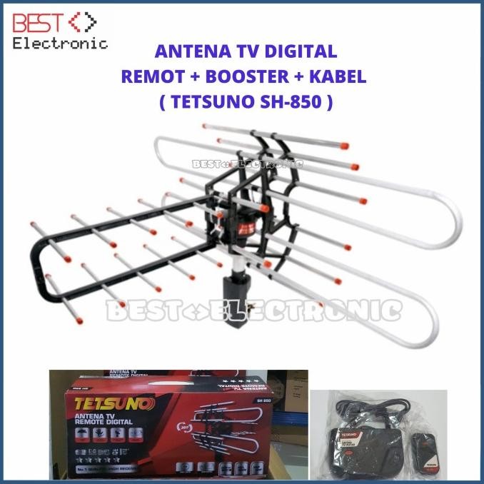 ANTENA REMOTE OUTDOOR TETSUNO SH-850 / ANTENA TV DIGITAL + BOOSTER RESTOCK