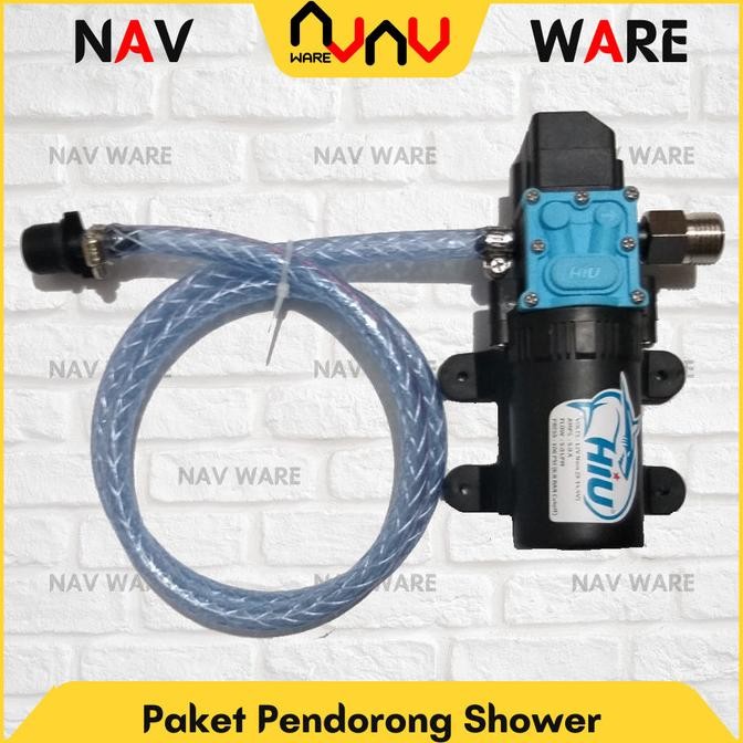 PAKET PENDORONG SHOWER WATER HEATER POMPA HIU DC 12V 100PSI DRAT 1/2" TERBAIK