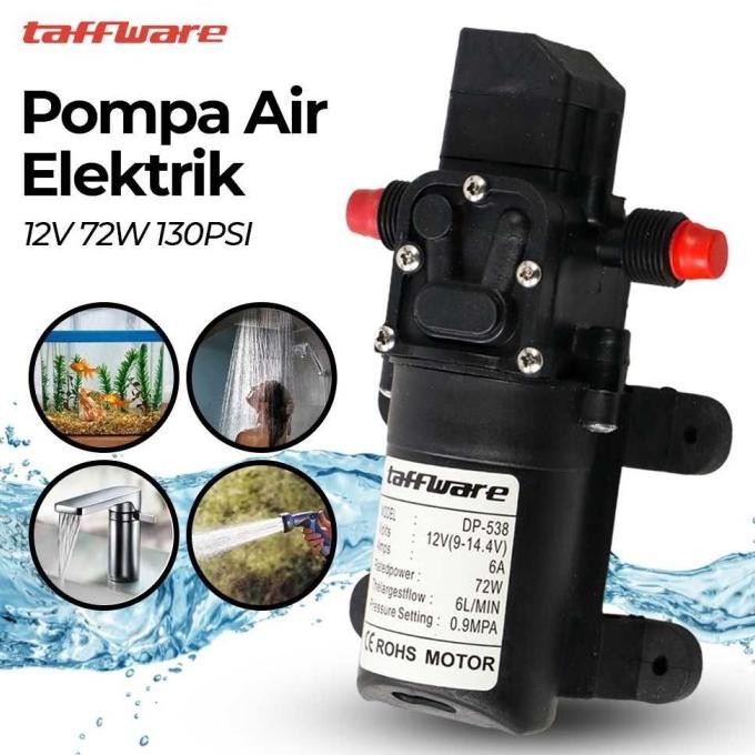 MESIN POMPA AIR LISTRIK ELEKTRIK UNTUK SUMUR PAM PDAM KOLAM KERAN PENYIRAM TANAMAN AKUARIUM 12V 72W 