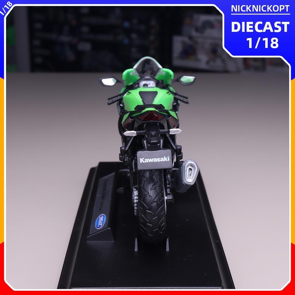 PROMO Miniatur Motor Welly 2021 Kawasaki Ninja ZX-10R ZX10R Skala 1:18 Diecast Mainan Koleksi Im31