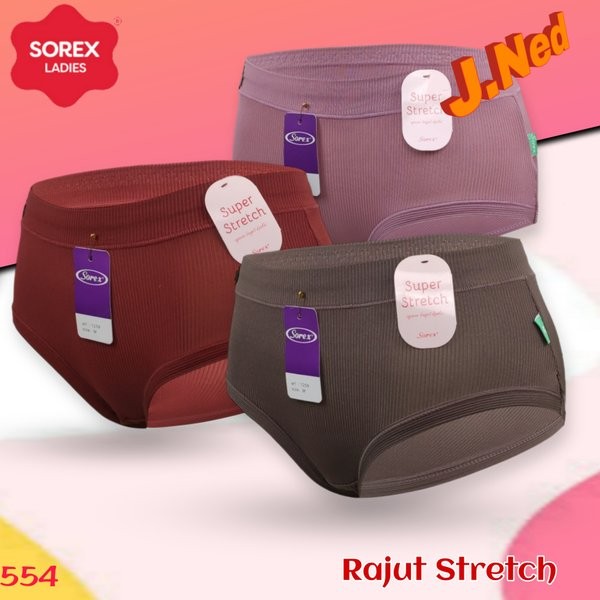 J554T (3 Pcs) Sorex Celana Dalam Wanita Dewasa dan Remaja Rajut Super Stretch, Cd Wanita Sorex Rajut