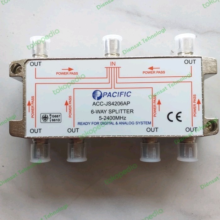 TERMURAH - Splitter Spliter Pacific 6 Way