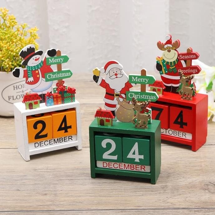 

Kalender Kayu Ornamen Natal Lucu Dekorasi Kado Christmas Santa Snowman Original Dan Terpercaya