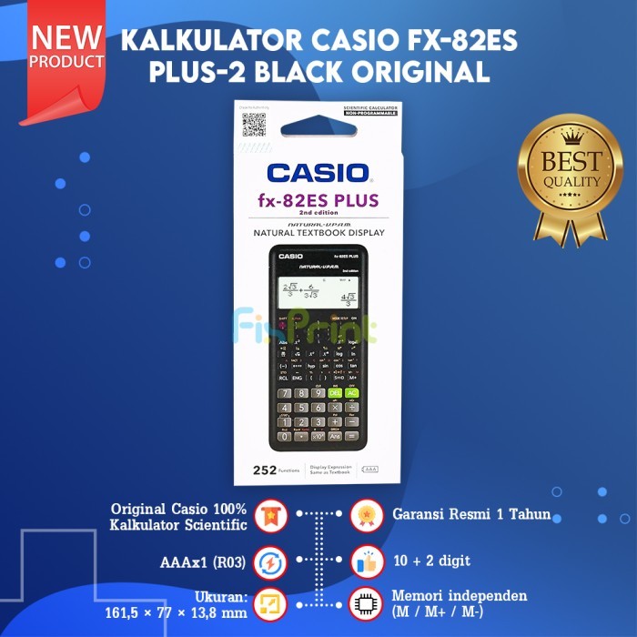 

Casio fx-82ES PLUS Calculator Scientific Kalkulator Ilmiah New Origina
