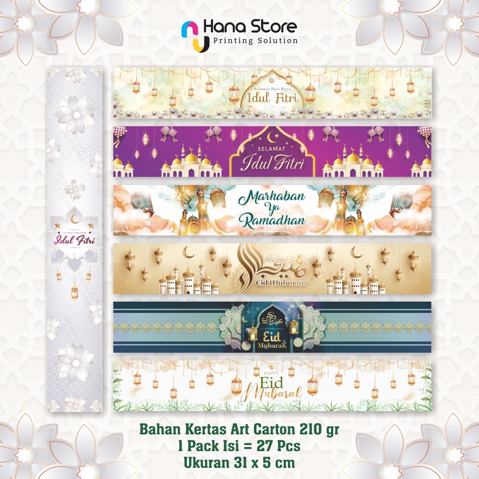 

Paper Belt Lebaran Idul Fitri Satuan / Sabuk Kertas Panjang Parcel Lebaran Idul Fitri / Sabuk Toples
