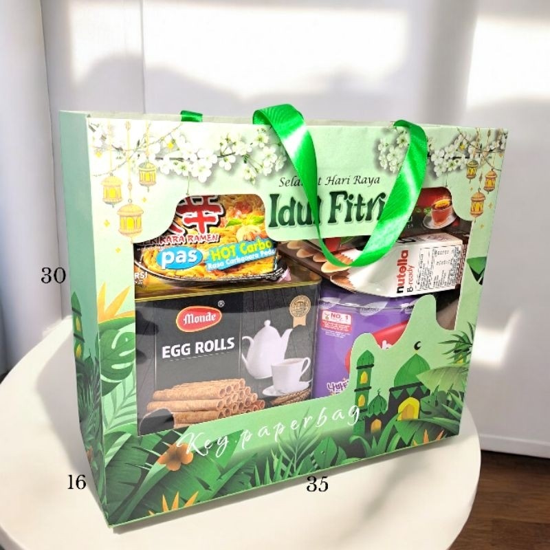

Isi 12 (1 Lusin) Paper Bag Mika Idul Fitri Uk 35X16X30