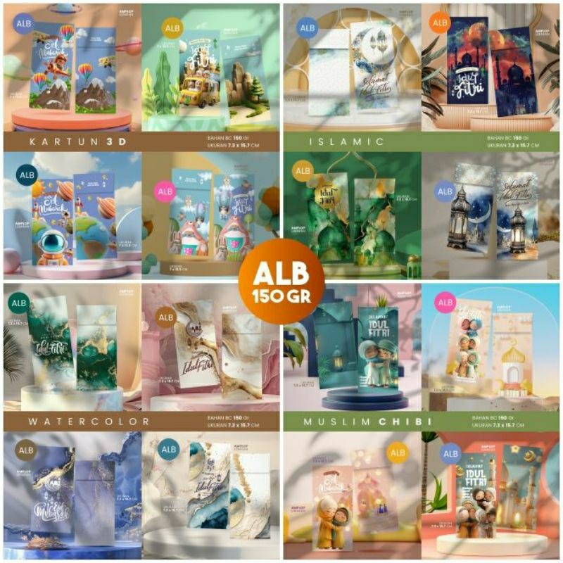 

Amplop Lebaran Murah (Isi 100Pcs) Bahan Aster 150Gr Isi 4 Desain (Sesuai Tema) Grosir Amplop