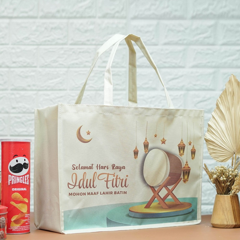 

Tas Bingkisan Lebaran Ukuran Jumbo, Tas Parcel Hari Raya Idul Fitri Bahan Polyester T30 P40
