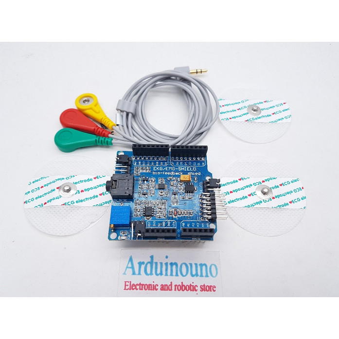 ECG / EKG / EMG Shield for Arduino with Cables and Electrodes sensor