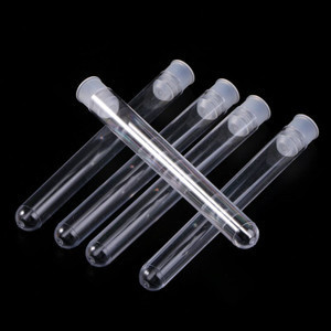 

LabTestKit 50Pcs/Pack 12x100mm Transparent Laboratory Clear Plastic Test Tubes Vials With Push Cap School Lab Supplies Brand New