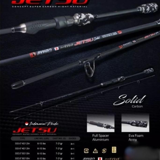 Joran Sambung 2 Swan Jetsu 120 135 165 180 JS Carbon Solid 6-15LB SALE