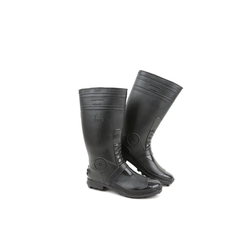 fs-6 Sepatu Boot Tinggi JP 8002 Hitam Jeep Karet Lokal Lentur Ringan Proyek Murah