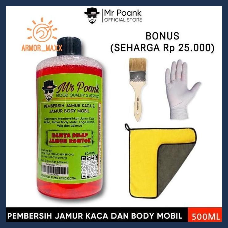 Pembersih Kerak Jamur Kaca Dan Body Mobil Mr Poank 500Ml