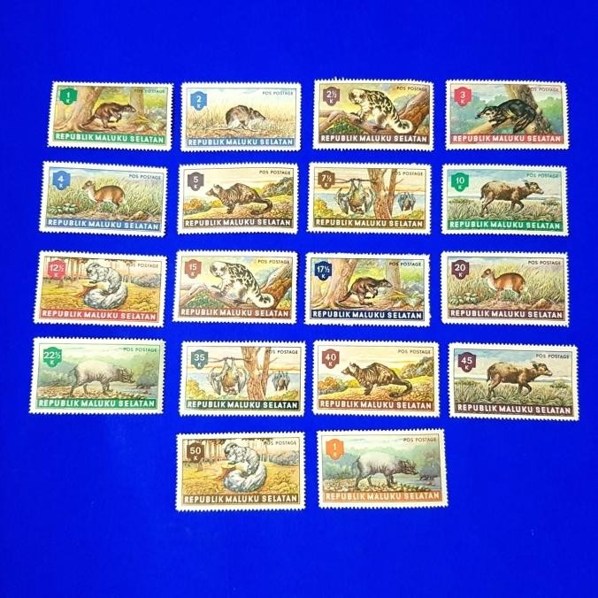 

Prangko RMS 1953. BINATANG/ MAMMAL Series. Set lengkap 18 prangko