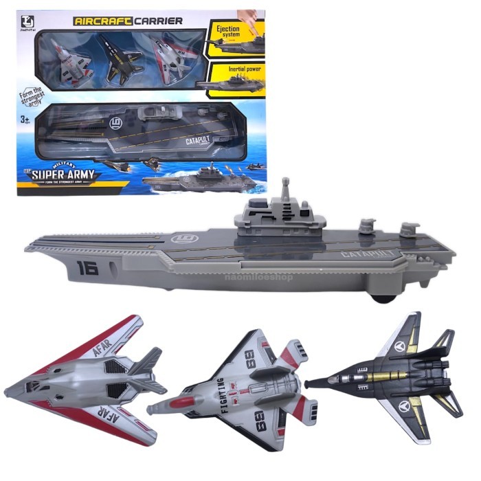 Best seller ~`~ Aircraft carrier Mainan Anak Super Army mainan pesawat terbang mainan Kapal Pesawat