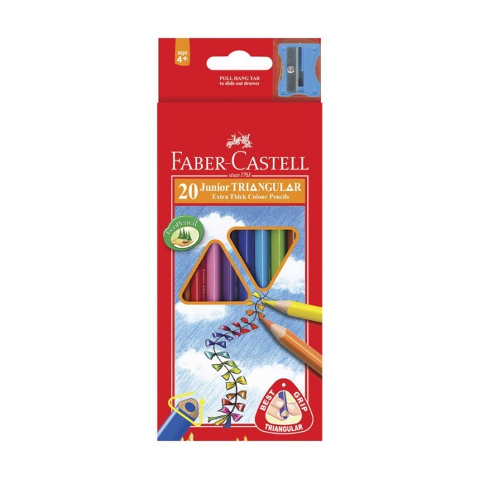 

HRG DISKON Faber Castell Junior Triangular 20 Color / Pensil Warna Segitiga Murah
