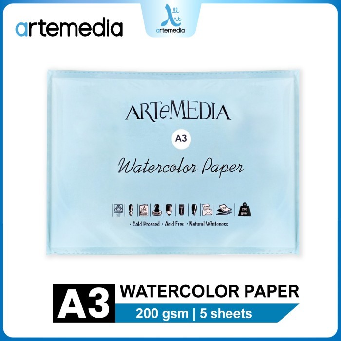 

JUAL Kertas Cat Air Artemedia A3 Watercolor Paper Sheet