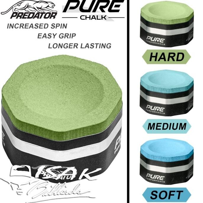 

Predator Pure Chalk - Hard Medium Soft Billiard Chalks Kapur Biliar