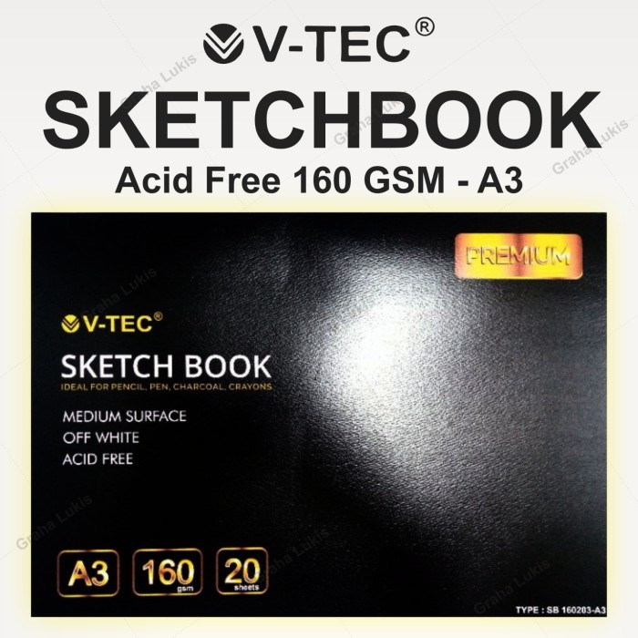 

TERMURAH V-TEC SKETCHBOOK A3 ACID FREE 160GSM