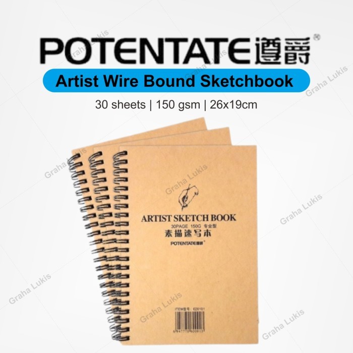 

JUAL POTENTATE Artist Wire Bound Sketchbook / Buku Sketsa 19x26cm 150GSM
