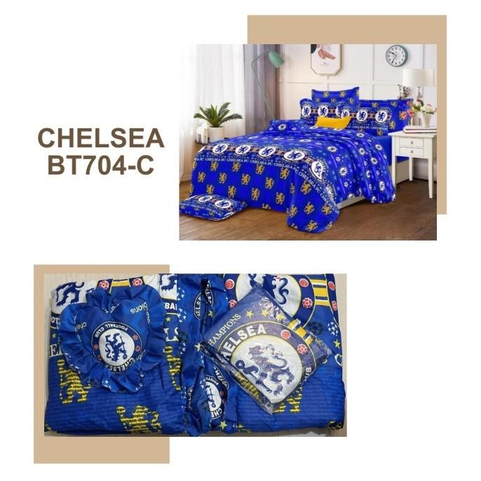 Natasha Bed cover Set + Sprei Chelsea Bahan Poly Tc 80 Termurah