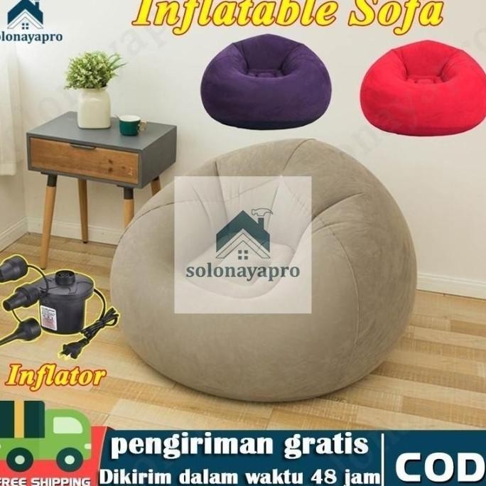 Beanbag Oval Bean Bag Kursi Santai Kursi Sofa Tiup Malas Kursi Kursi Panjang PVC Menebal Tatami Bean