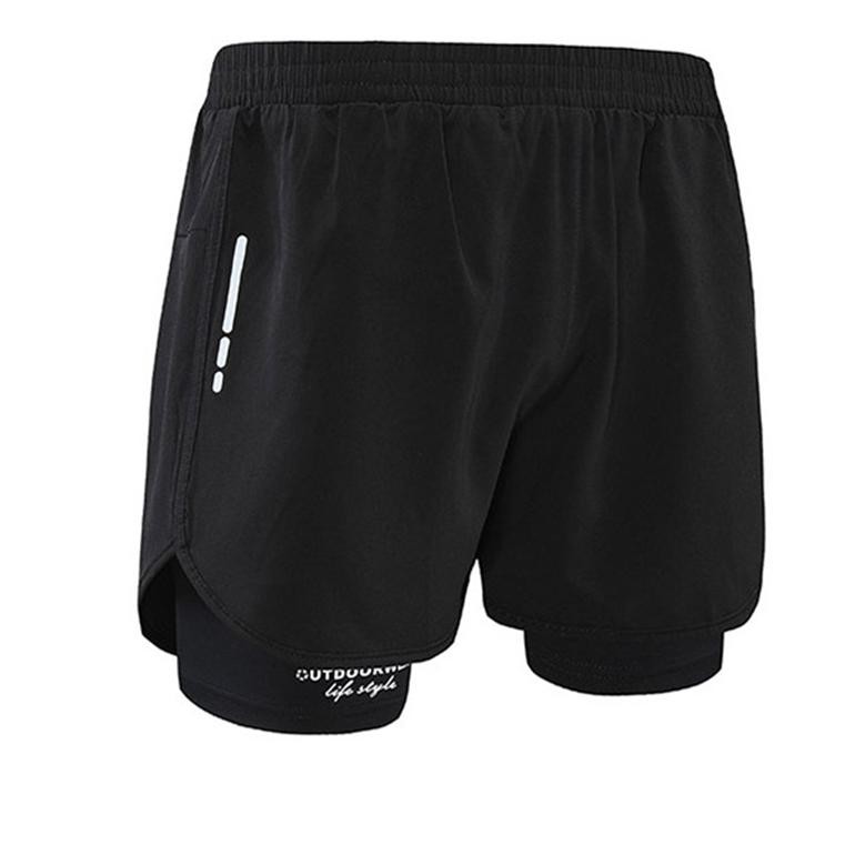 KAMB celana olahraga pria sportswear compression 2 in 1 short