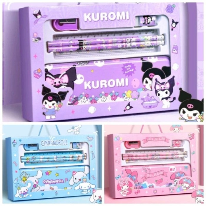 

Promo! KOTAK PENSIL KUROMI STUDY SET 107 SANRIO STATIONERY SET 6 IN 1 ALAT TULIS MY MELODY CINNAMOROLL Sale