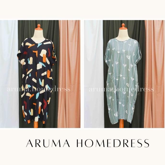 Promo Daster Rayon Habel Premium Busui Selutut Lengan Pendek Motif Part 2