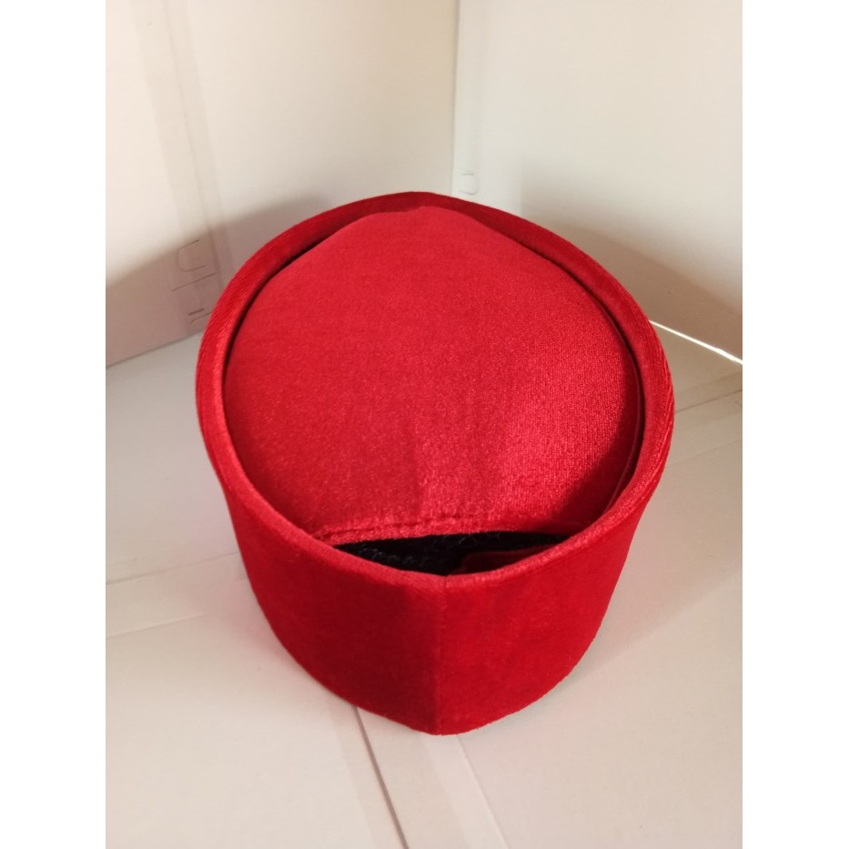 Murah peci songkok betawi merah tinggi 7cm Non COD