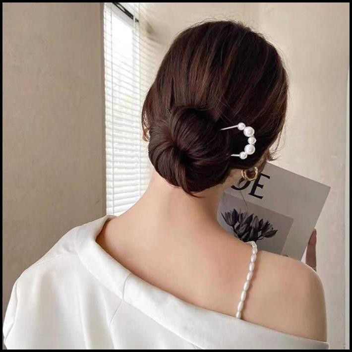 Konde Tusuk Logam Mutiara Cantik Mahkota Rambut Tusuk Konde Cantik