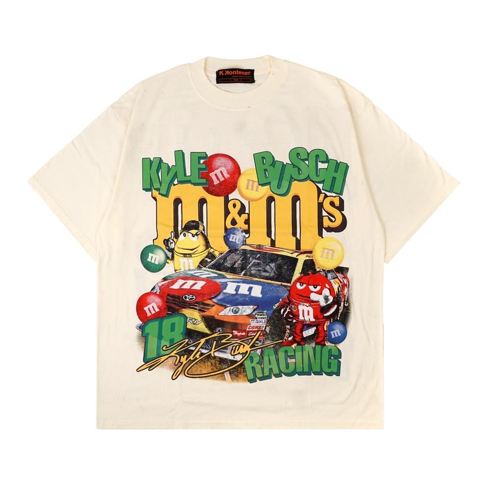Promo Kaos Oversize Tshirt Kkontener M&M Kyle Busch Cream