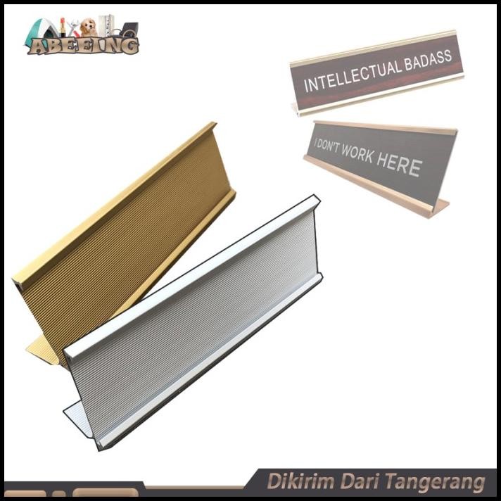 Name Plate Holder Papan Nama Meja Desk Name Sign Holder Aluminium