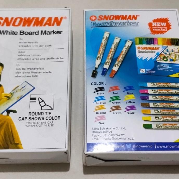 

Spidol snowman whiteboard hitam isi 12pcs