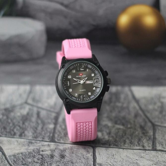 jam tangan wanita SWISS ARMY Tali karet tanggal & hari aktif