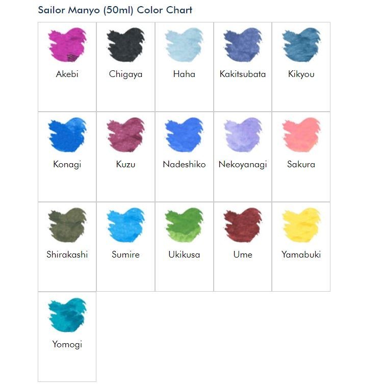 

Sailor Manyo Ink (50Ml)