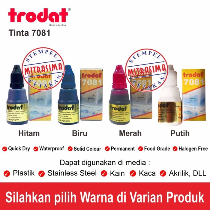 

Trodat 7081 ( Tinta Stempel Permium Permanen )